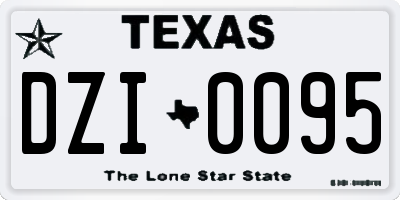 TX license plate DZI0095