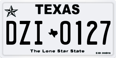 TX license plate DZI0127