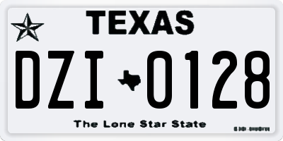 TX license plate DZI0128