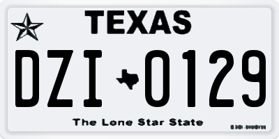 TX license plate DZI0129