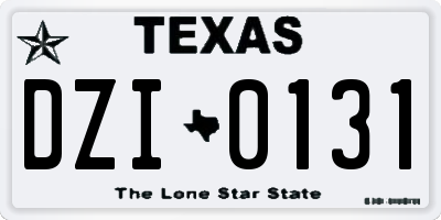 TX license plate DZI0131