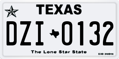 TX license plate DZI0132