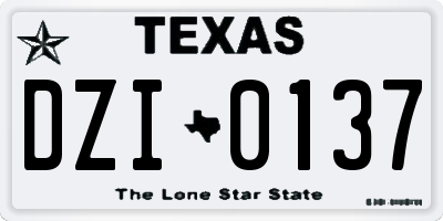 TX license plate DZI0137