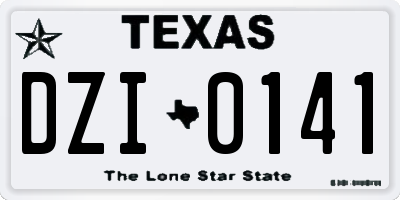 TX license plate DZI0141
