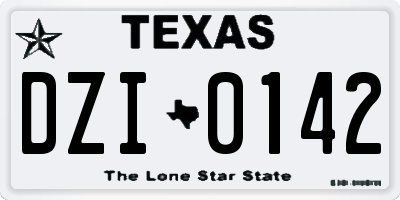 TX license plate DZI0142