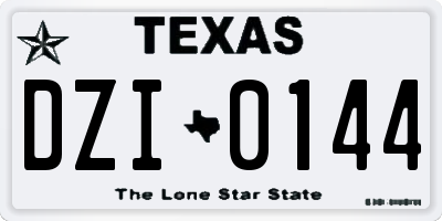 TX license plate DZI0144