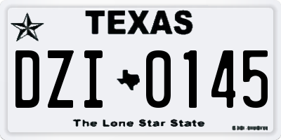 TX license plate DZI0145