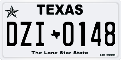 TX license plate DZI0148