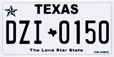 TX license plate DZI0150
