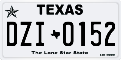 TX license plate DZI0152
