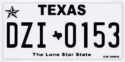TX license plate DZI0153