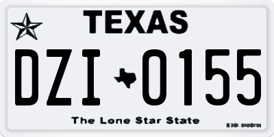 TX license plate DZI0155
