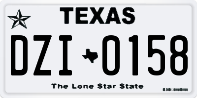 TX license plate DZI0158