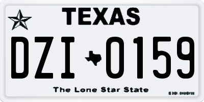 TX license plate DZI0159