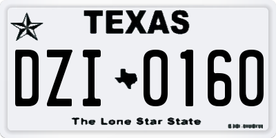 TX license plate DZI0160