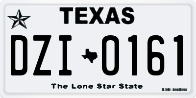 TX license plate DZI0161