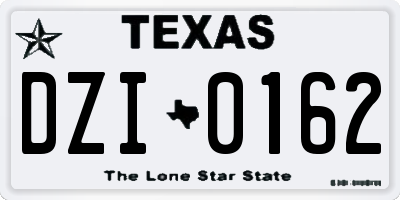 TX license plate DZI0162