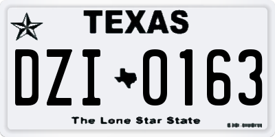 TX license plate DZI0163