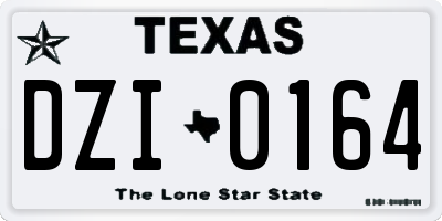 TX license plate DZI0164