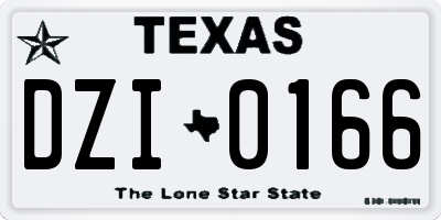 TX license plate DZI0166