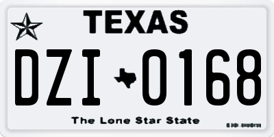 TX license plate DZI0168