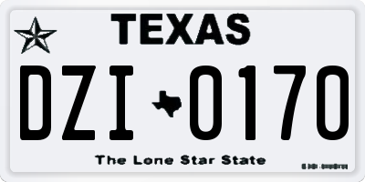 TX license plate DZI0170