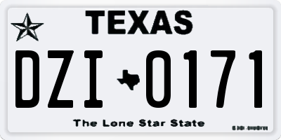 TX license plate DZI0171