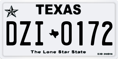 TX license plate DZI0172