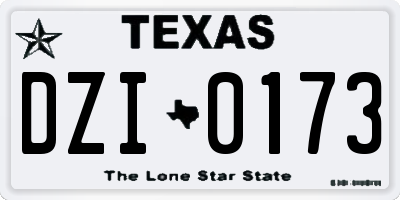 TX license plate DZI0173