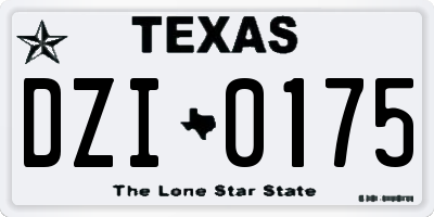 TX license plate DZI0175