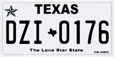 TX license plate DZI0176