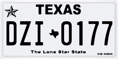 TX license plate DZI0177