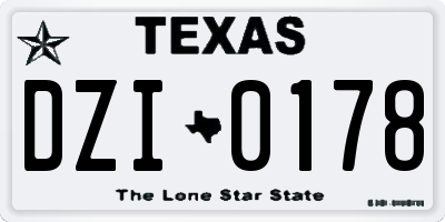 TX license plate DZI0178