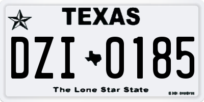 TX license plate DZI0185