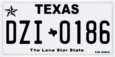 TX license plate DZI0186