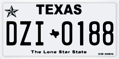 TX license plate DZI0188
