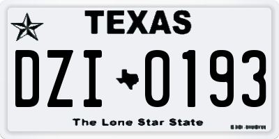 TX license plate DZI0193