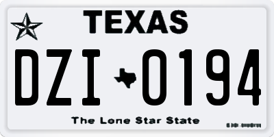 TX license plate DZI0194