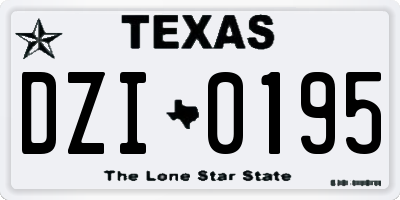 TX license plate DZI0195