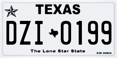 TX license plate DZI0199