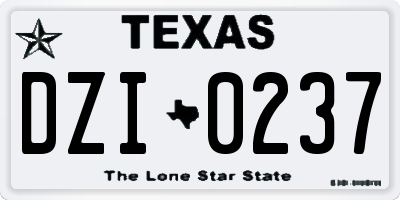 TX license plate DZI0237
