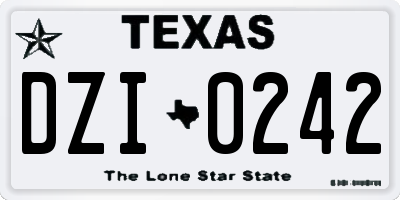 TX license plate DZI0242