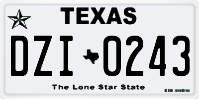 TX license plate DZI0243