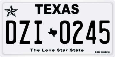 TX license plate DZI0245