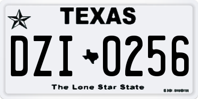 TX license plate DZI0256