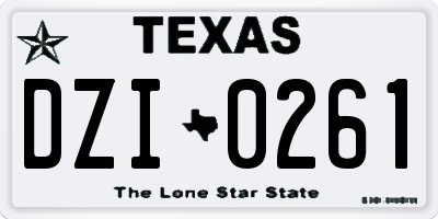TX license plate DZI0261