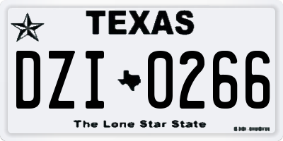 TX license plate DZI0266