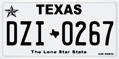 TX license plate DZI0267