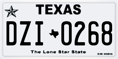 TX license plate DZI0268