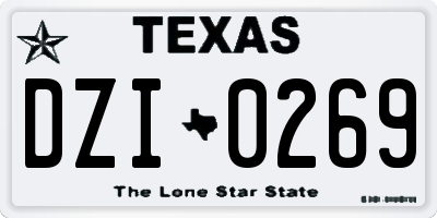 TX license plate DZI0269